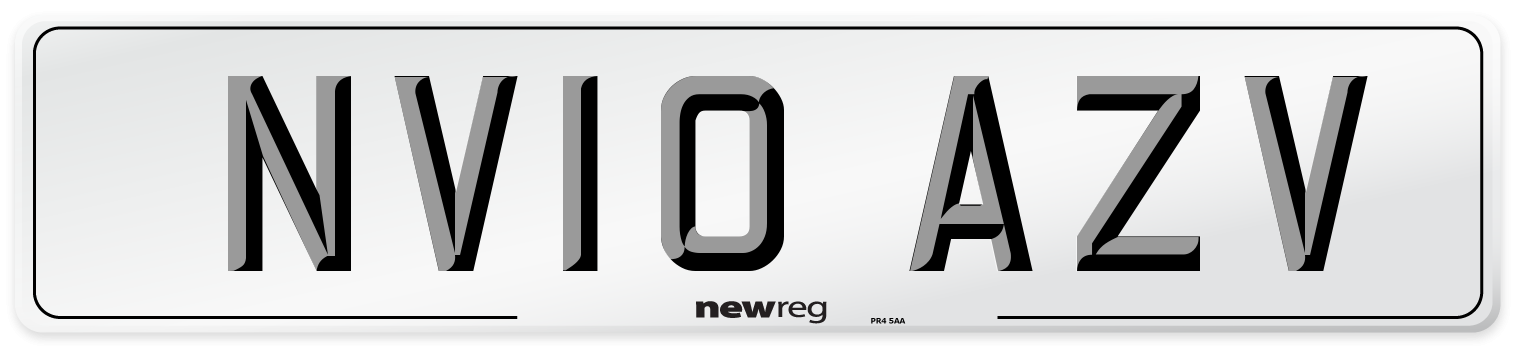 NV10 AZV Number Plate from New Reg